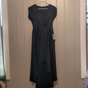 Navy blue satin dress
